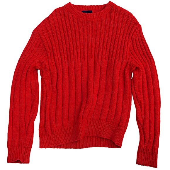 Woolrich Sweaters - Vintage Woolrich Red Cotton Knit Sweater – Made in USA, Size XL